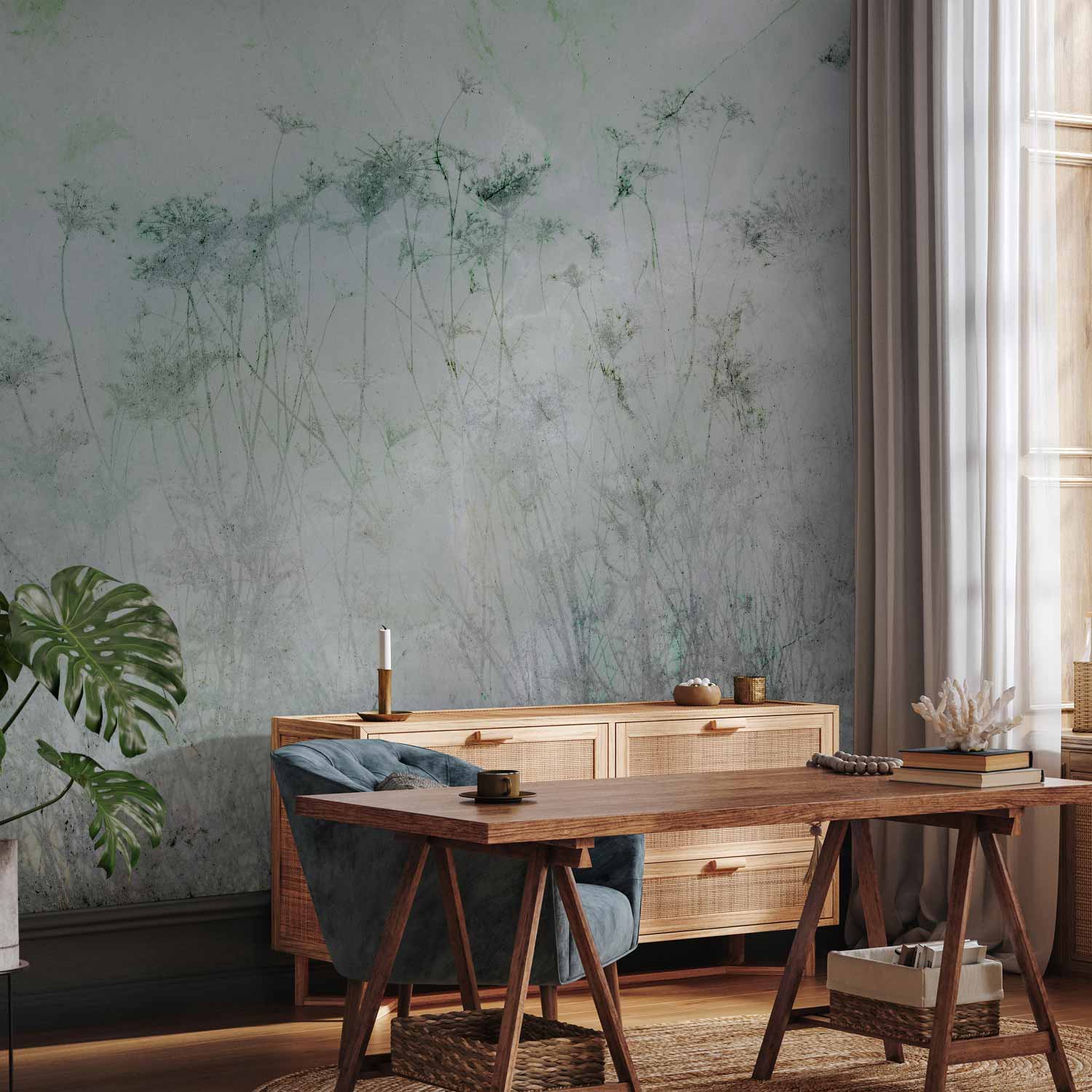 Indian Summer Floral Field Wall Mural