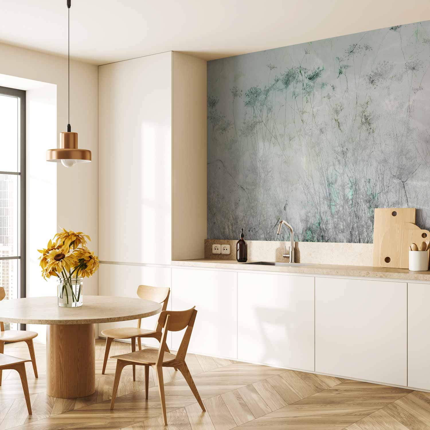 Indian Summer Floral Field Wall Mural