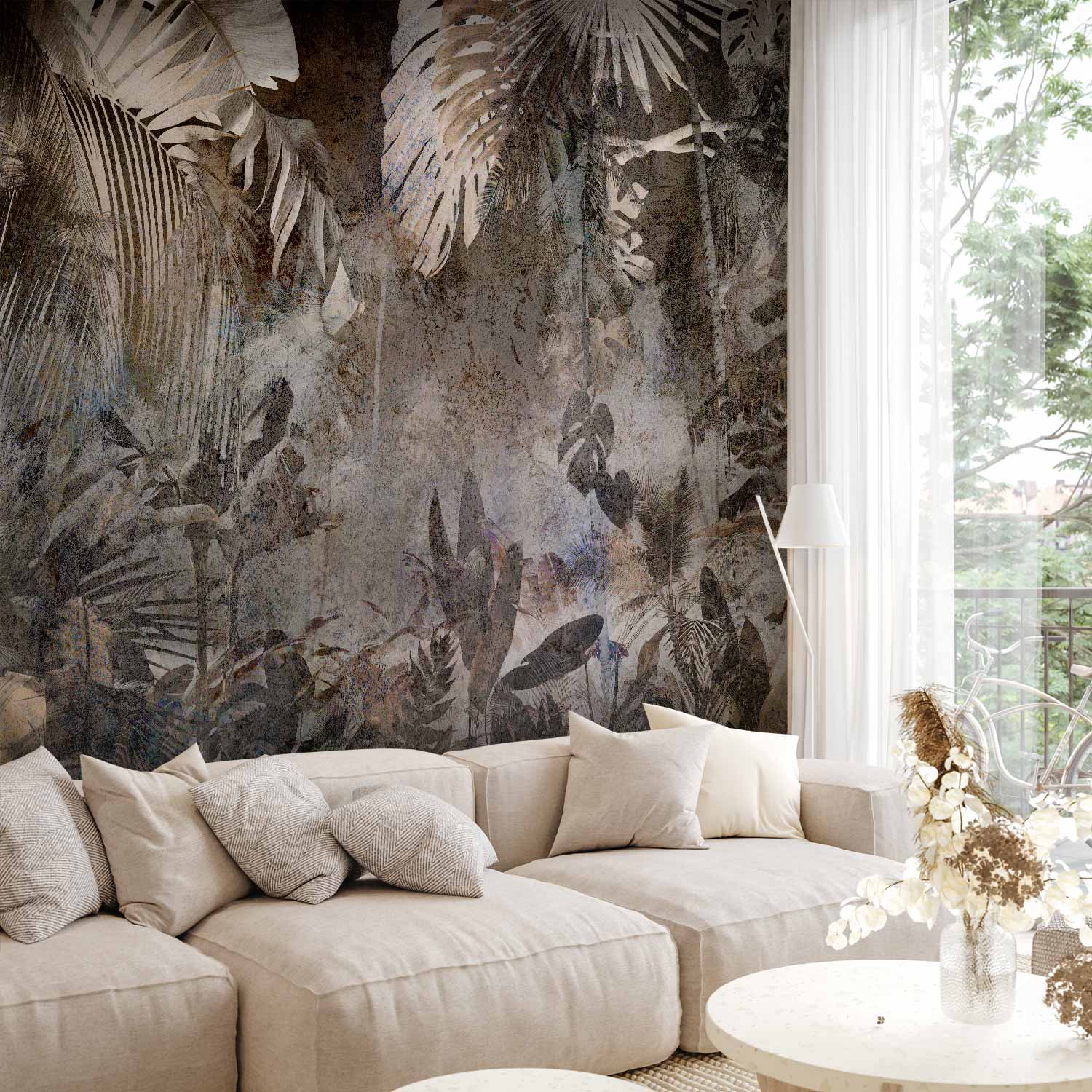 Mysterious Jungle Leaves Wall Mural