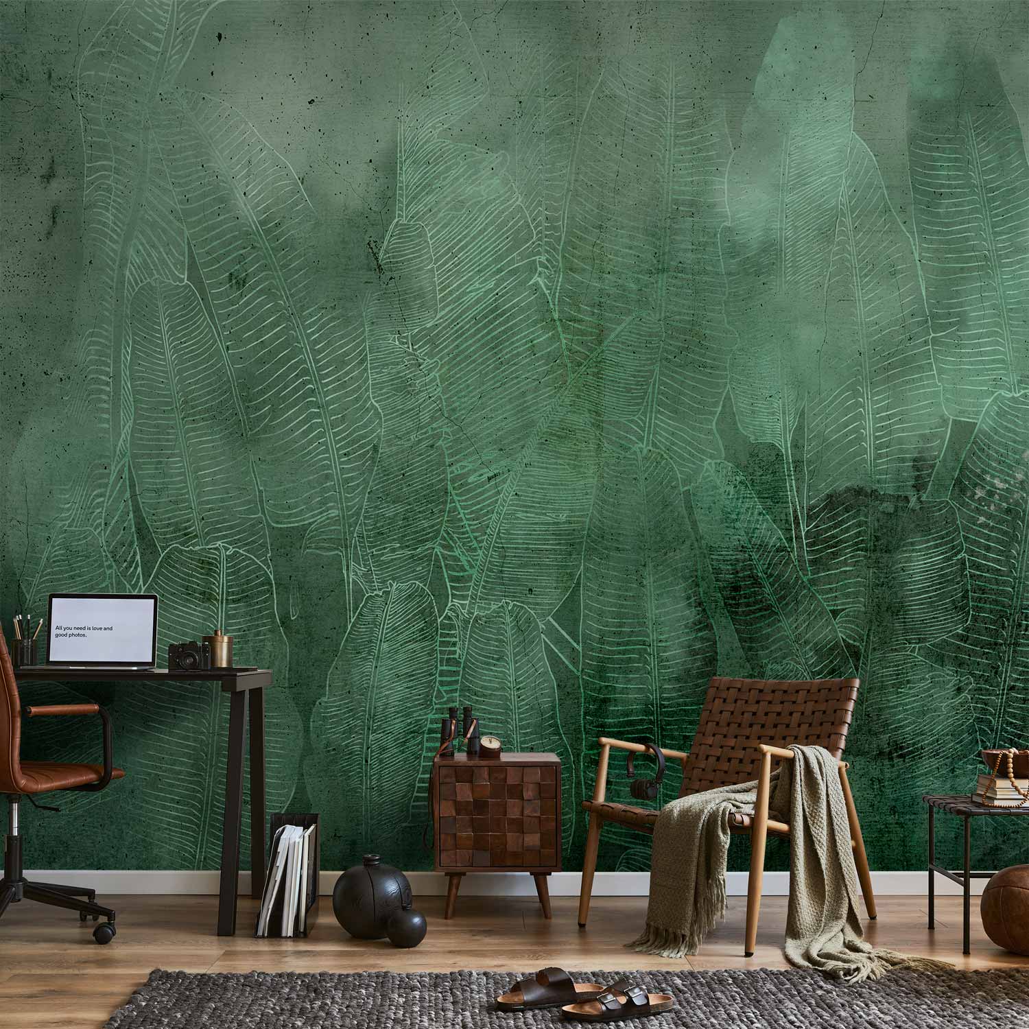 Green Banana Leaves Nature Wall Mural