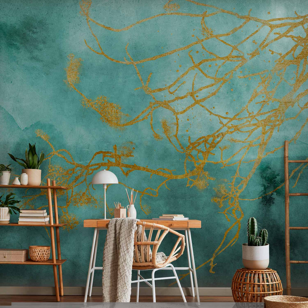 Abstract Watercolor Trees Gentle Breeze Wall Mural