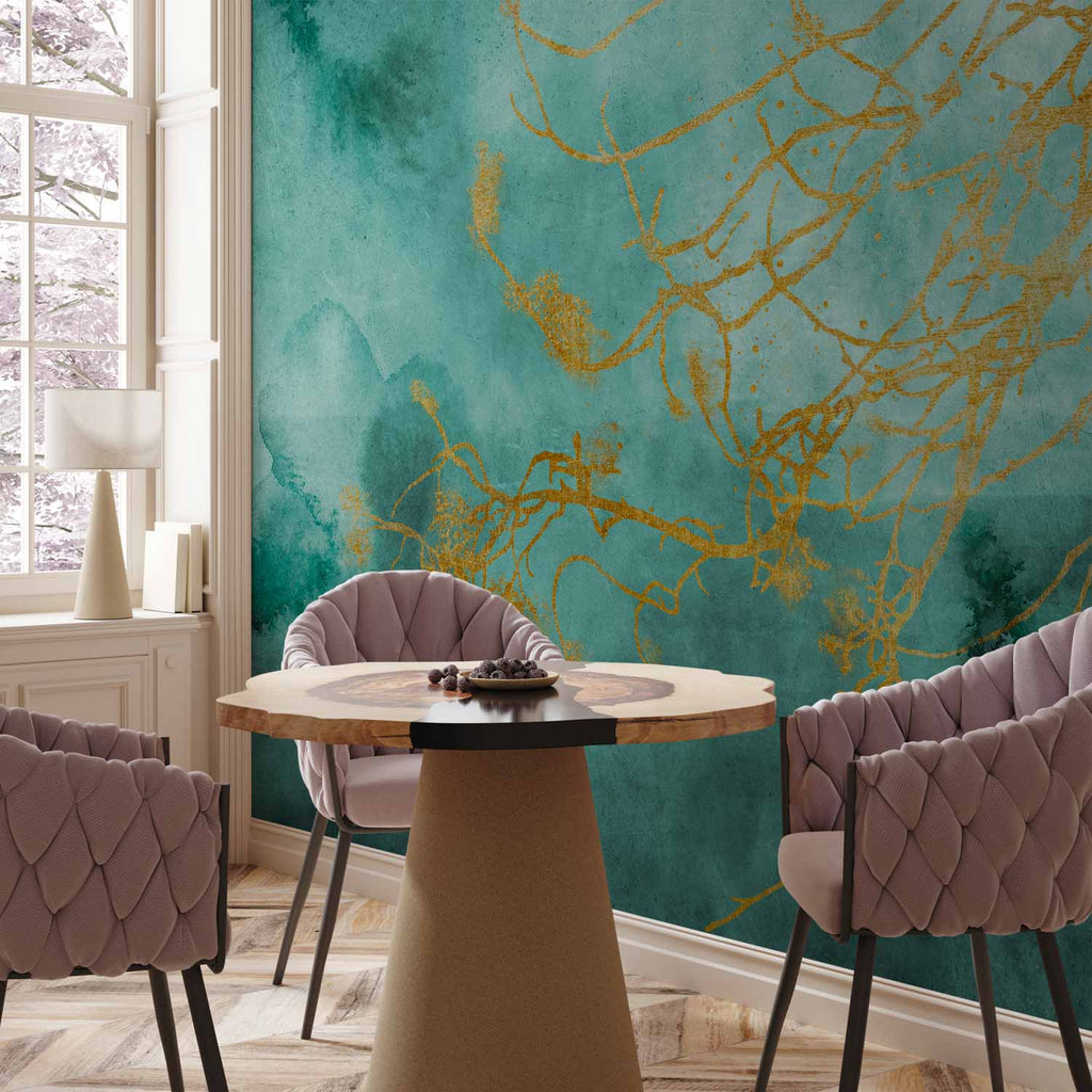 Abstract Watercolor Trees Gentle Breeze Wall Mural