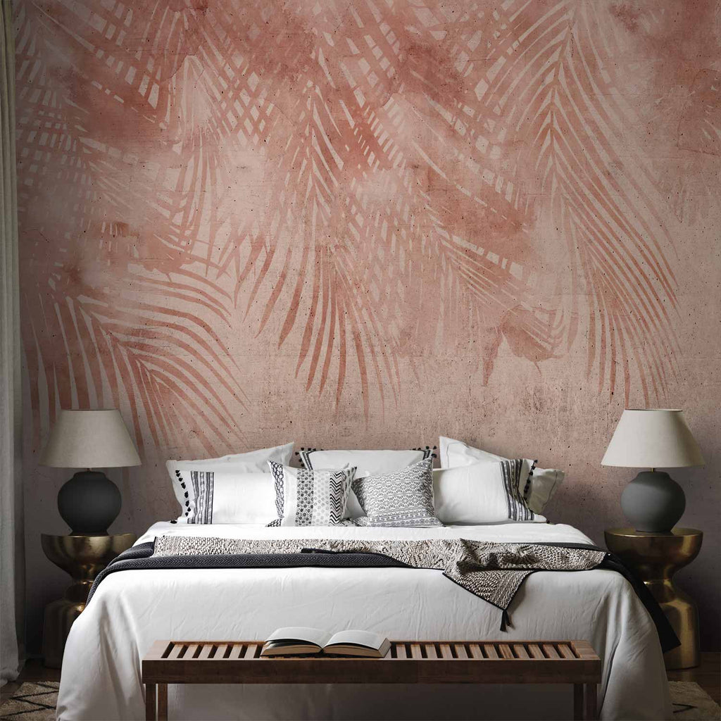 Pink Palm Trees Tropical Wall Mural
