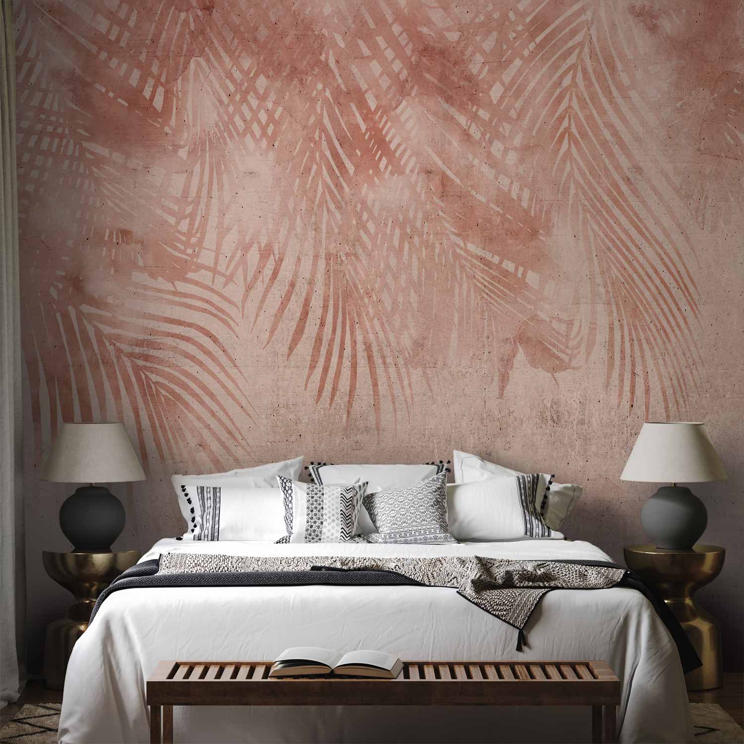 Pink Palm Trees Tropical Wall Mural