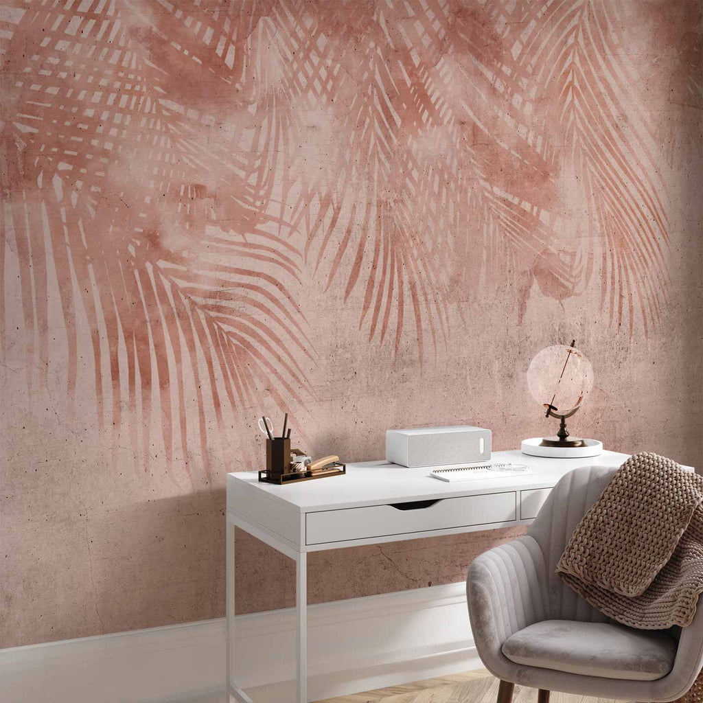 Pink Palm Trees Tropical Wall Mural