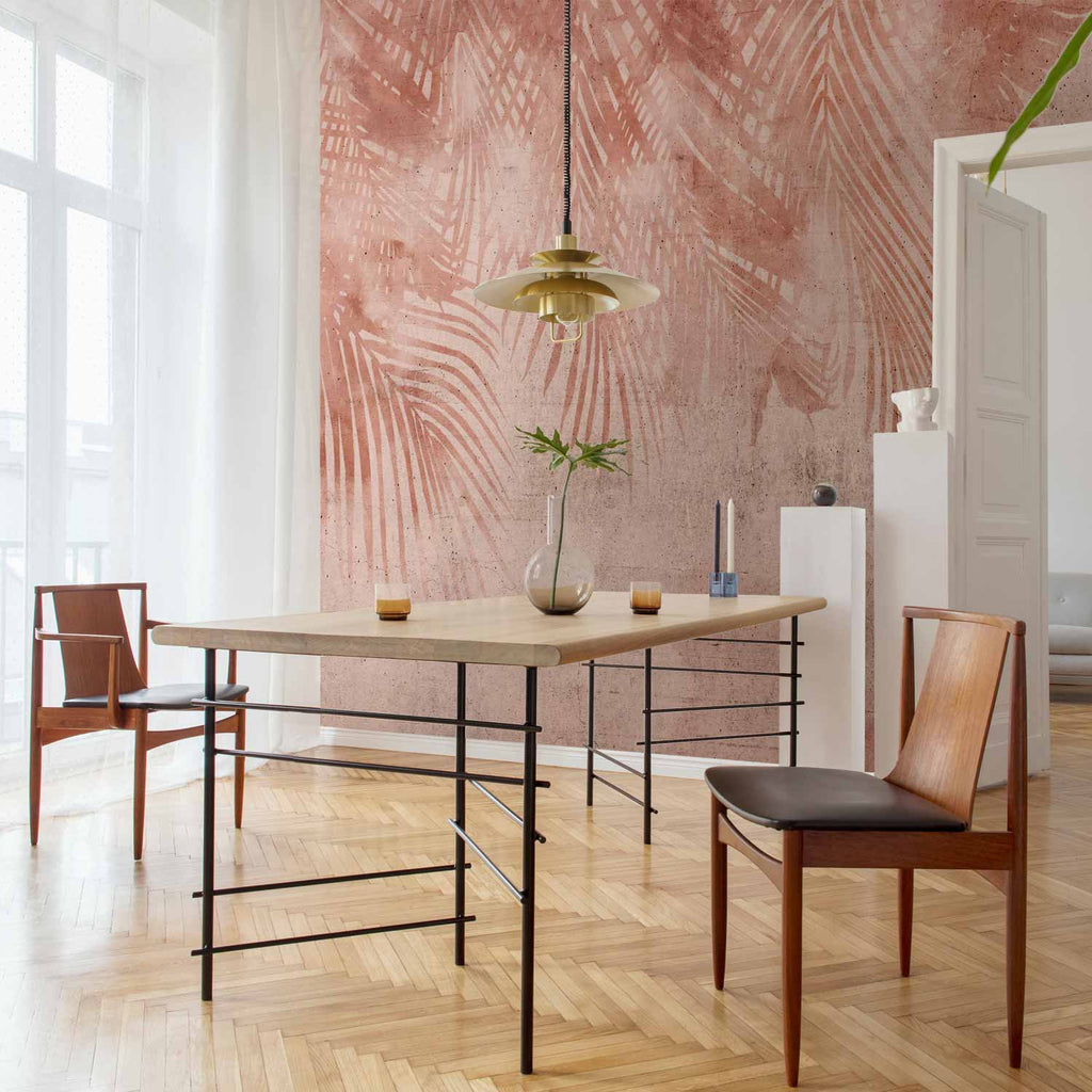 Pink Palm Trees Tropical Wall Mural