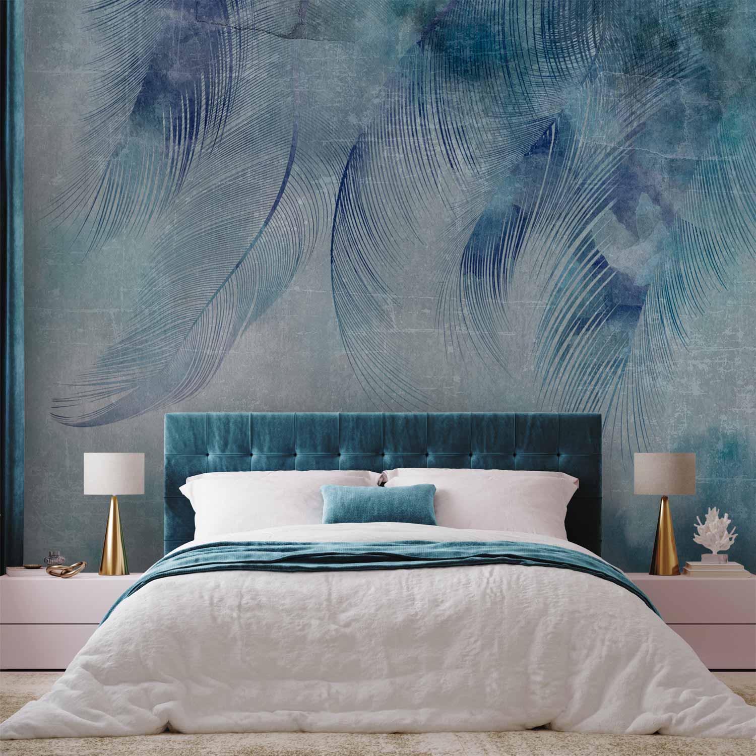 Blue Cupid Abstract Texture Wall Mural