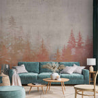Forest Sunset Textured Wall Mural