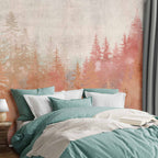 Forest Sunset Textured Wall Mural