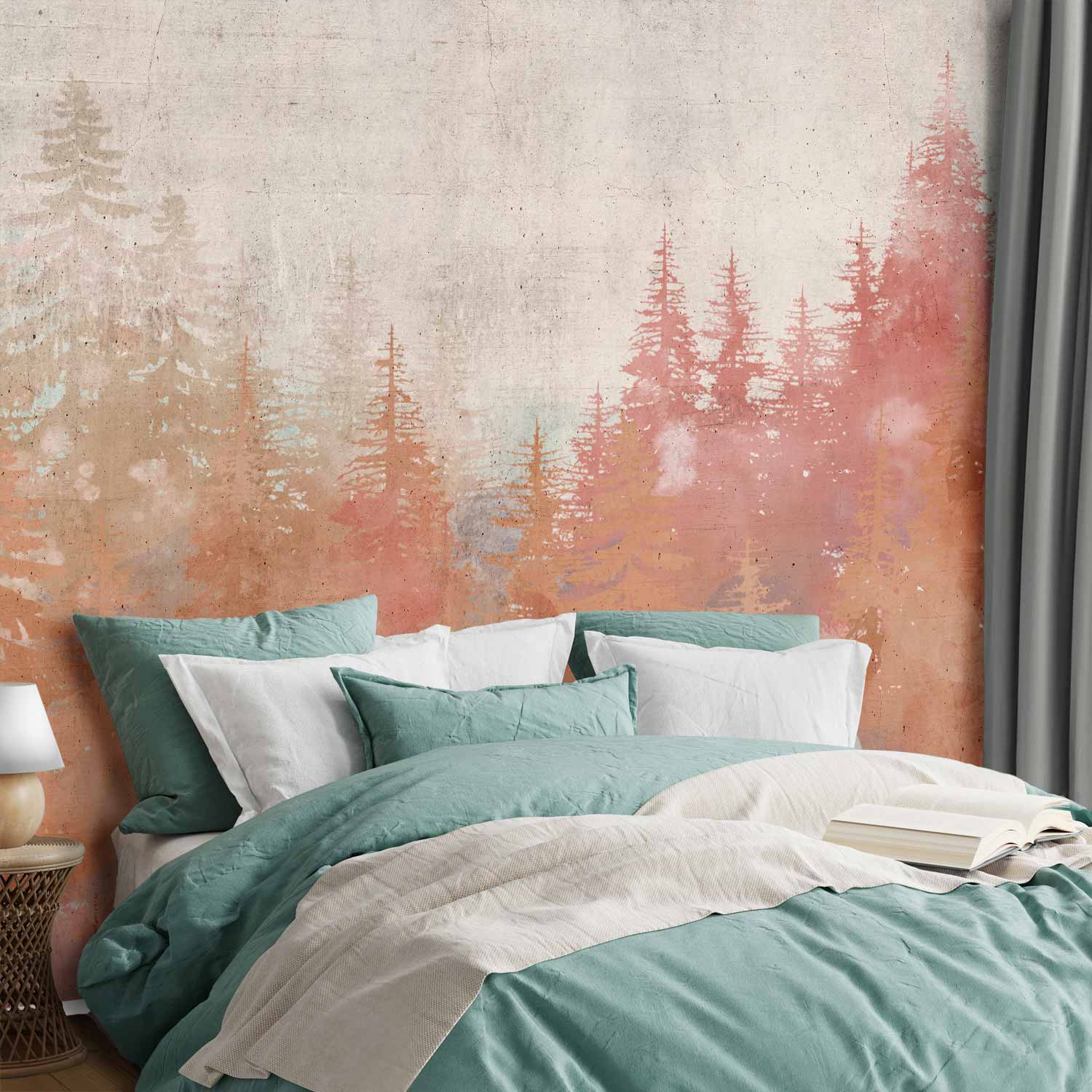 Forest Sunset Textured Wall Mural