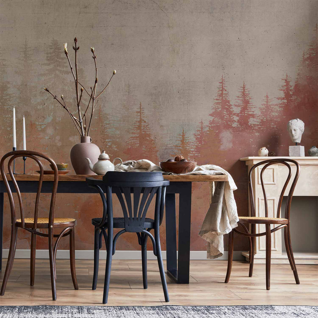 Forest Sunset Textured Wall Mural