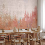 Forest Sunset Textured Wall Mural