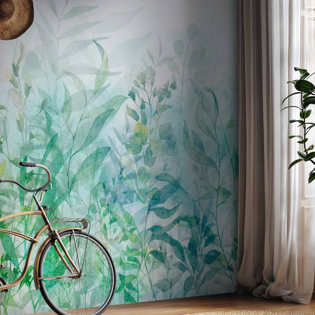 Watercolor Floral Leaves Nature Wall Mural