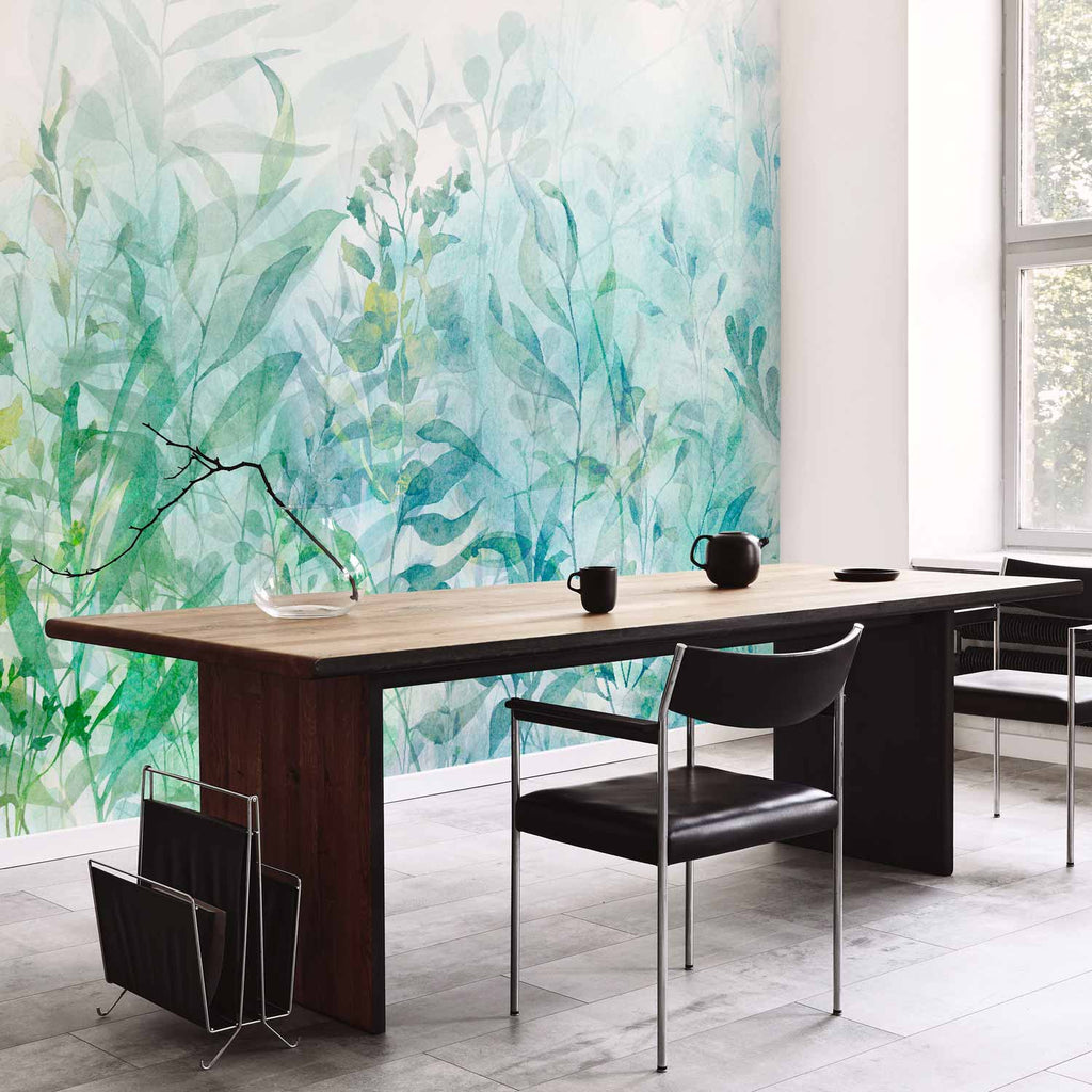 Watercolor Floral Leaves Nature Wall Mural