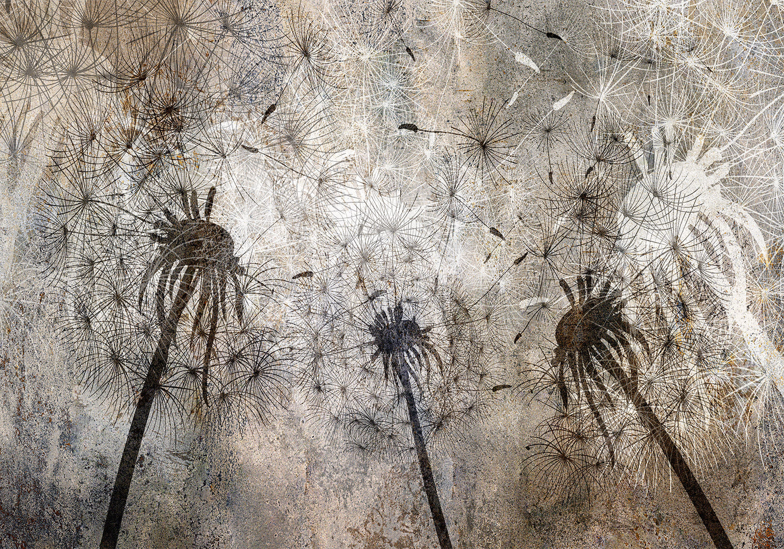 Wandbild mit Blumenmotiv, das den Atem anregt