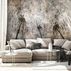 Wandbild mit Blumenmotiv, das den Atem anregt