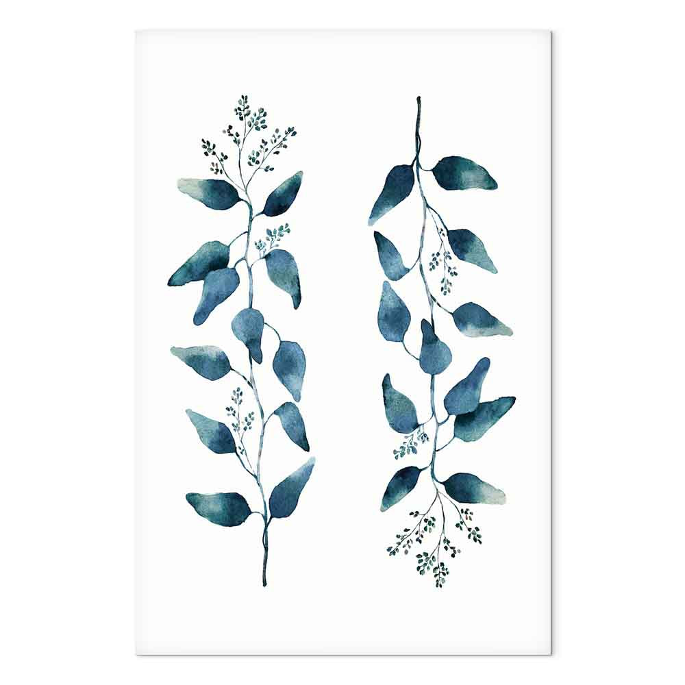 Always Together Botanical Leaves Vertical Canvas Print