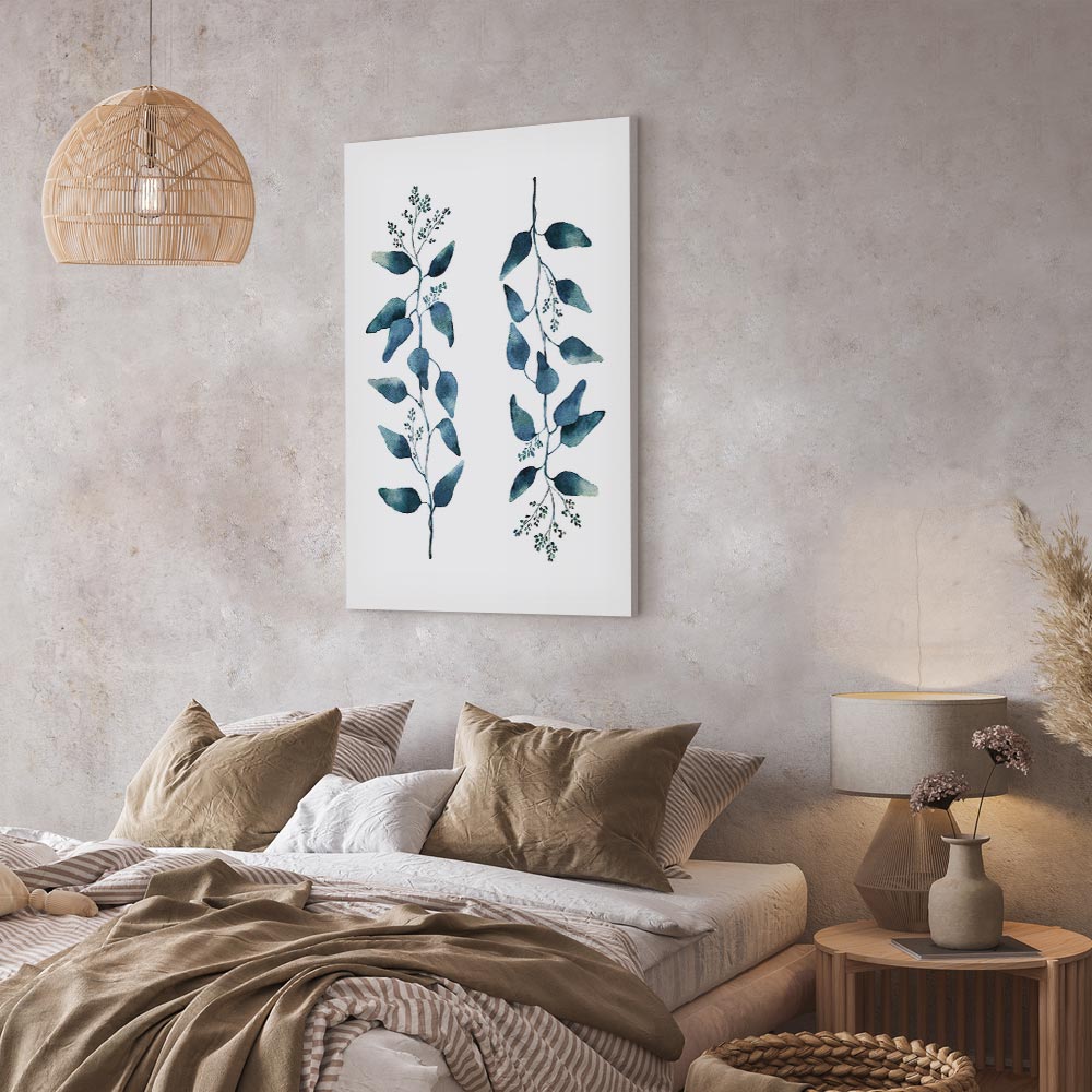 Always Together Botanical Leaves Vertical Canvas Print