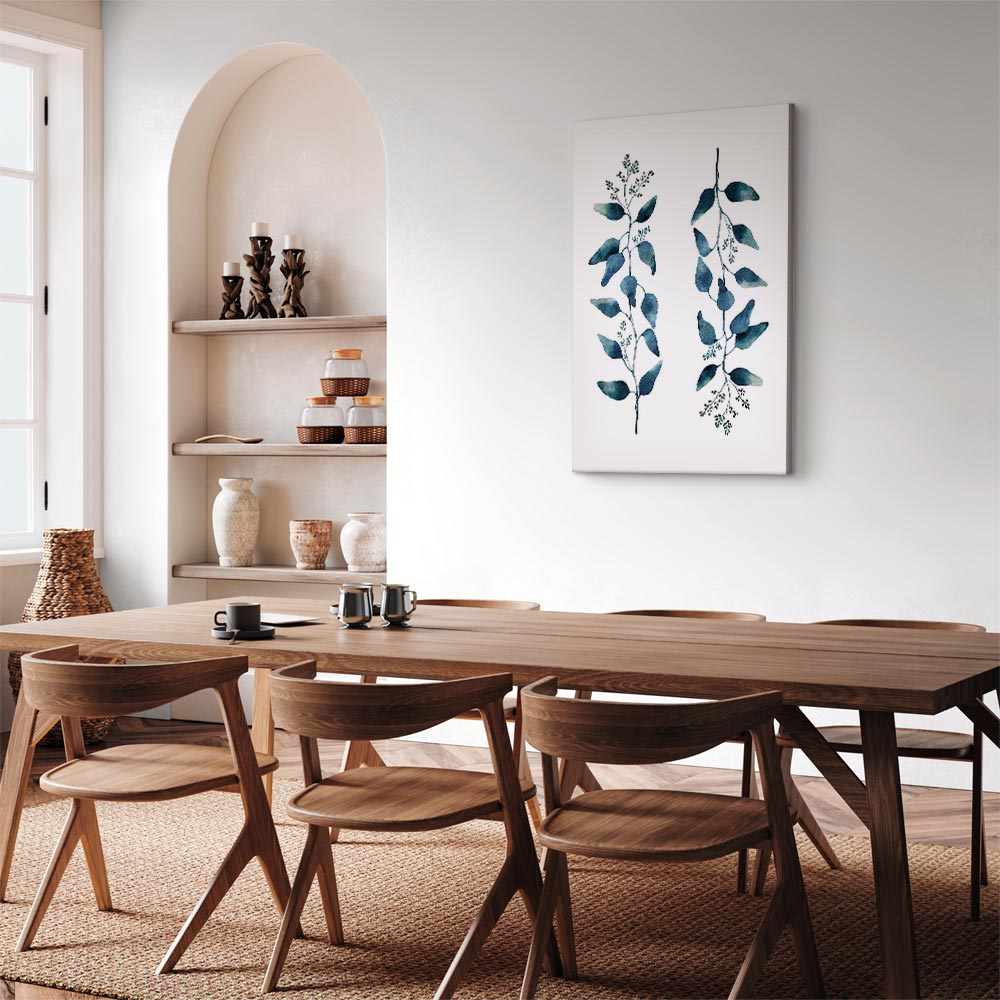 Always Together Botanical Leaves Vertical Canvas Print