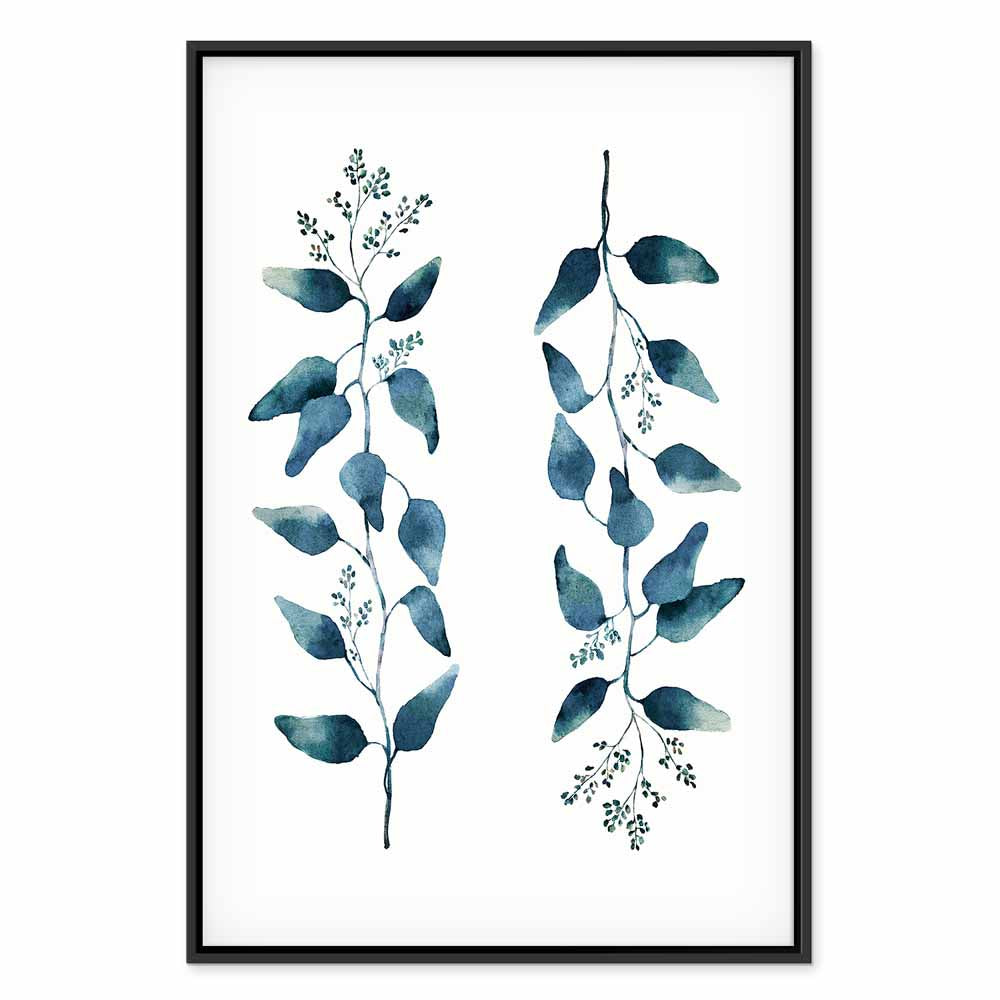 Always Together Botanical Leaves Vertical Canvas Print