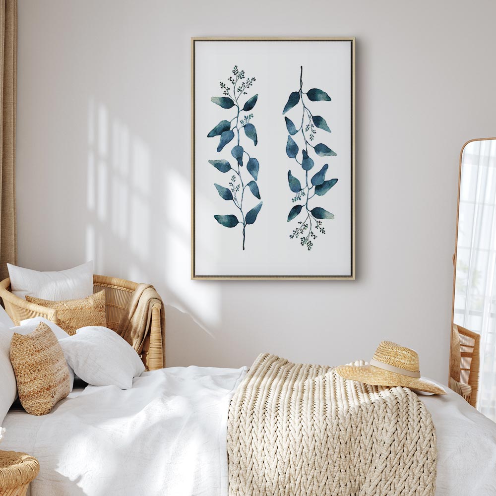 Always Together Botanical Leaves Vertical Canvas Print