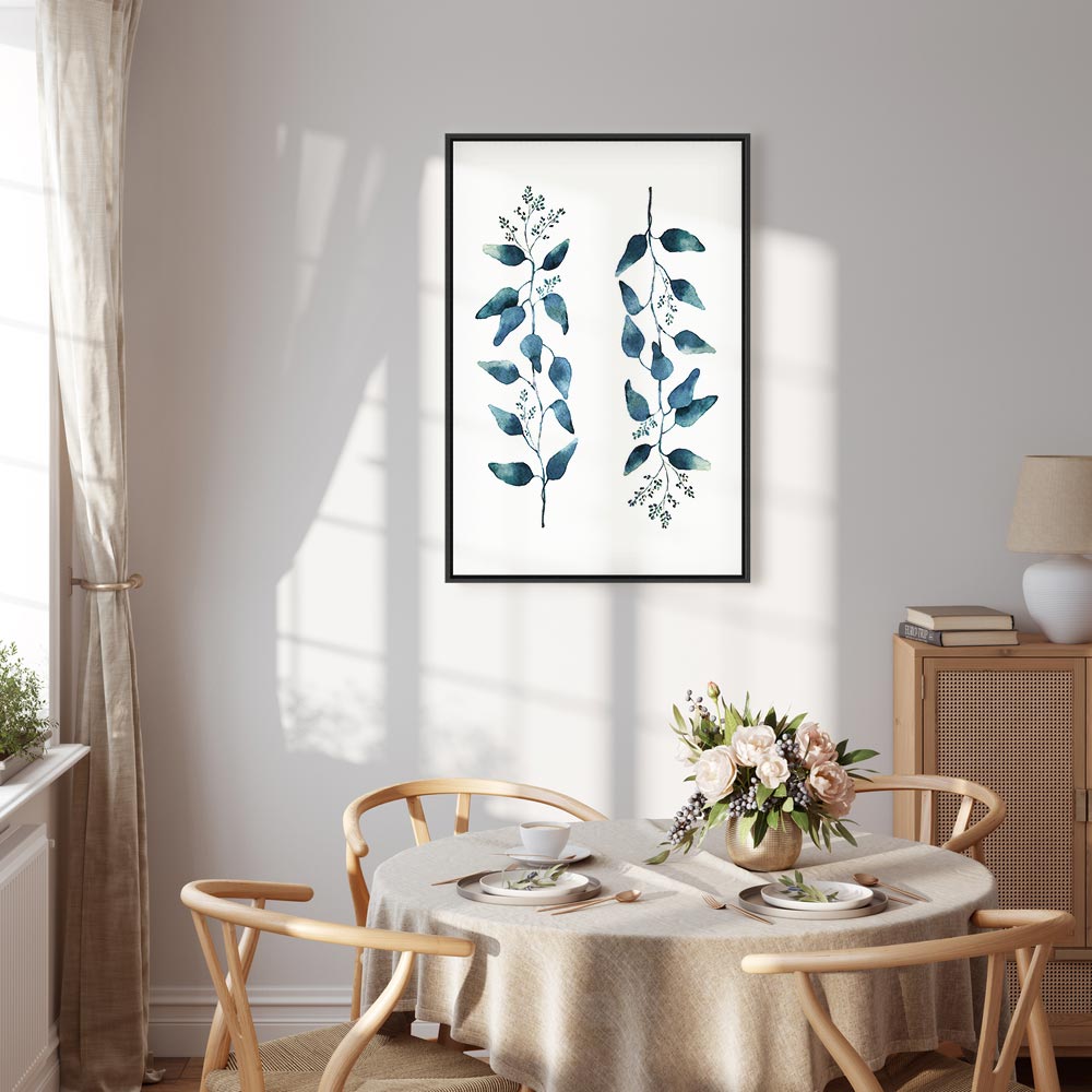 Always Together Botanical Leaves Vertical Canvas Print
