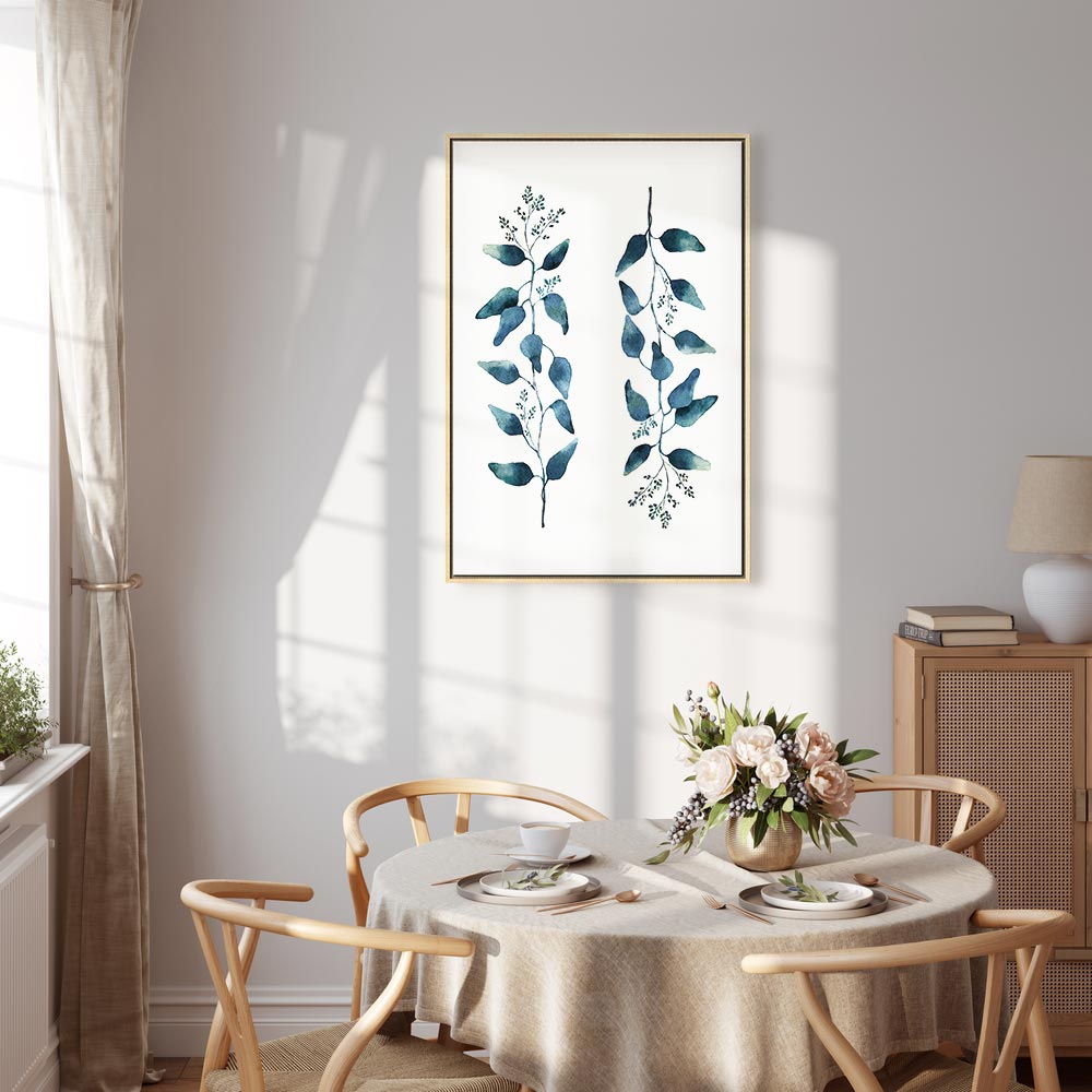 Always Together Botanical Leaves Vertical Canvas Print