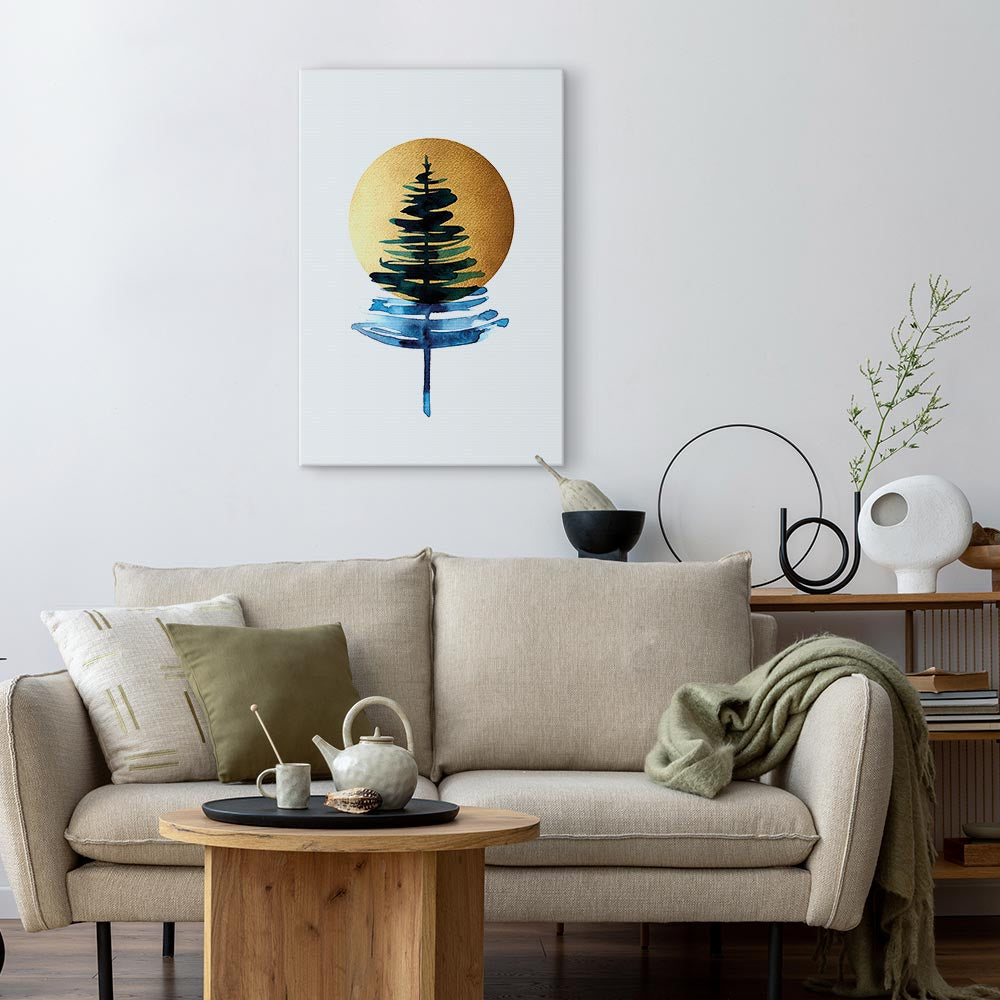 Sunny Winter Leaves Vertical Canvas Print