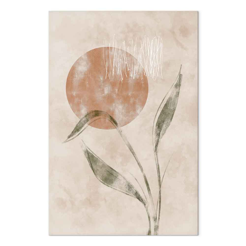 Autumn Sunrise Leaves Vertical Canvas Print