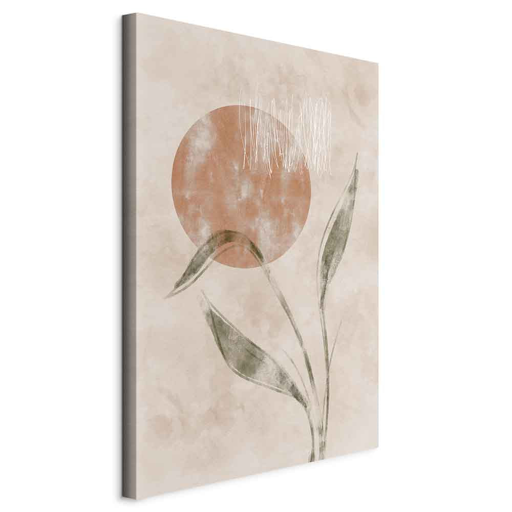 Autumn Sunrise Leaves Vertical Canvas Print