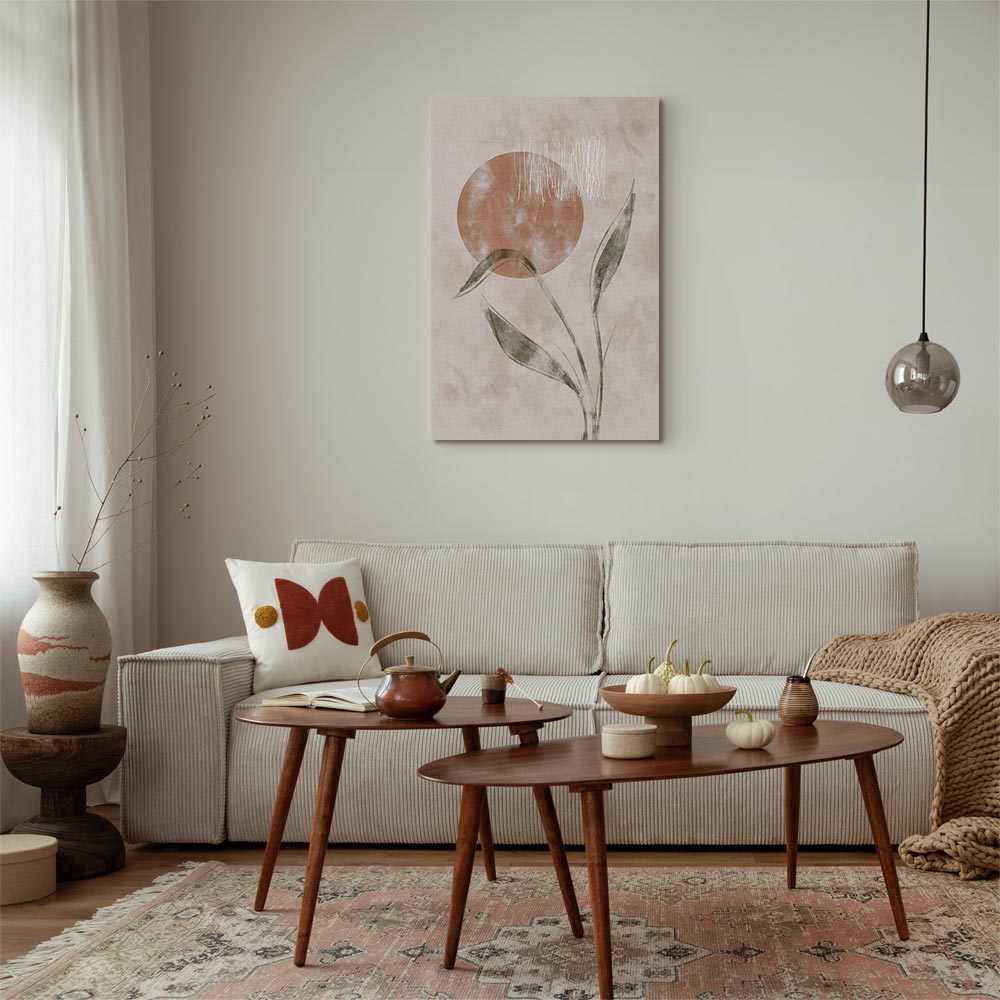 Autumn Sunrise Leaves Vertical Canvas Print