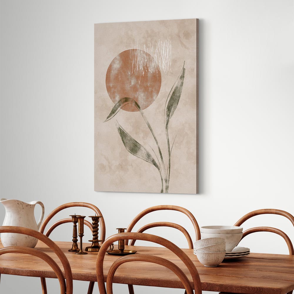 Autumn Sunrise Leaves Vertical Canvas Print