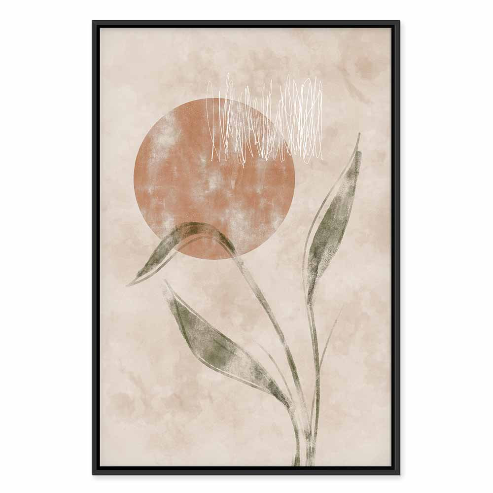 Autumn Sunrise Leaves Vertical Canvas Print