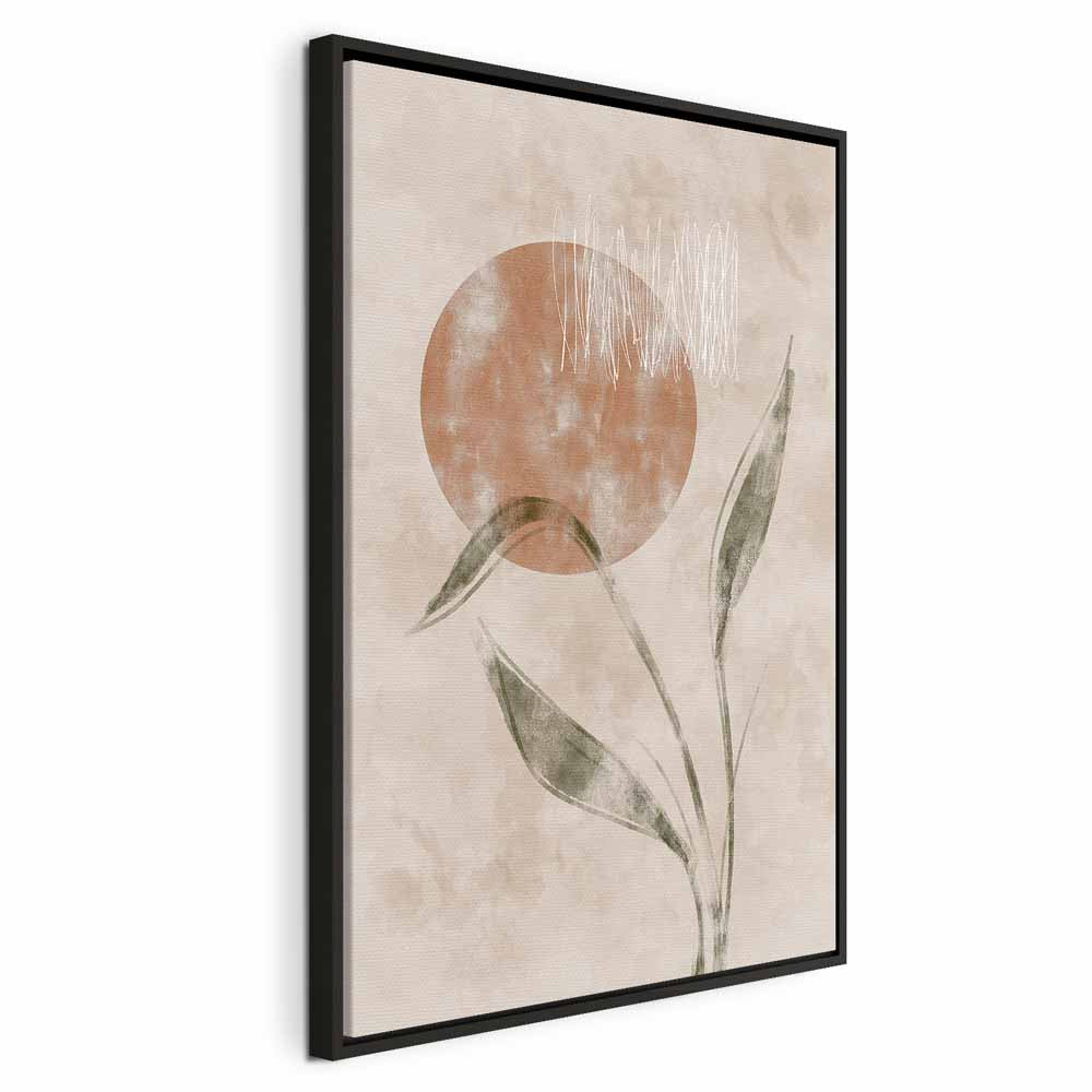 Autumn Sunrise Leaves Vertical Canvas Print