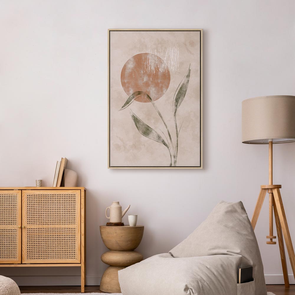 Autumn Sunrise Leaves Vertical Canvas Print