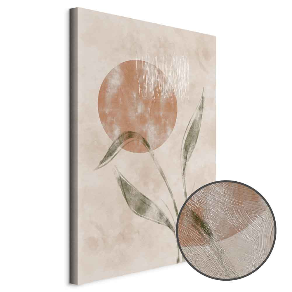 Autumn Sunrise Leaves Vertical Canvas Print