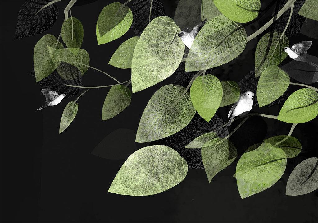 Wall Mural Bird Holidays Leaves