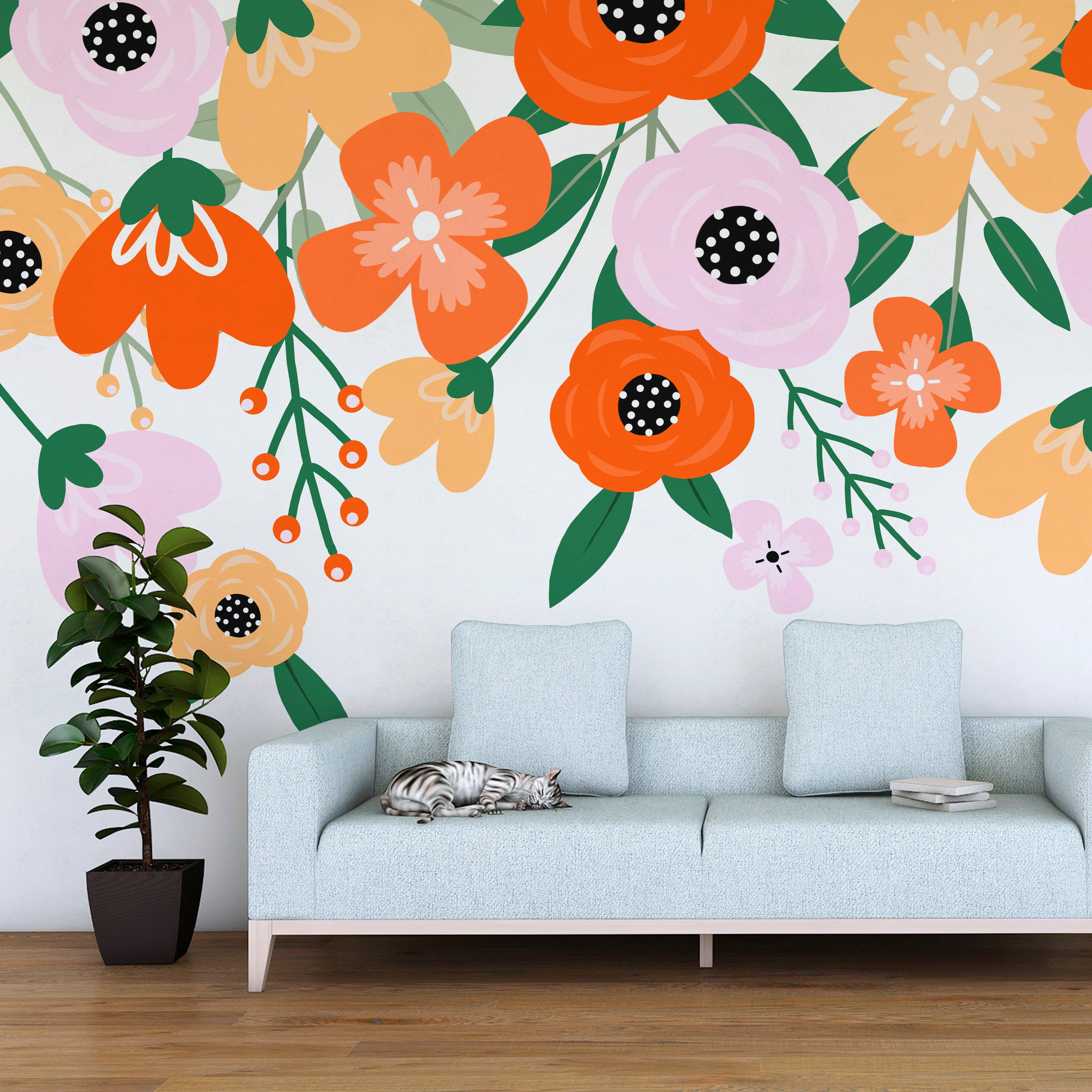 Wall Mural Colorful Bloom - First Variant