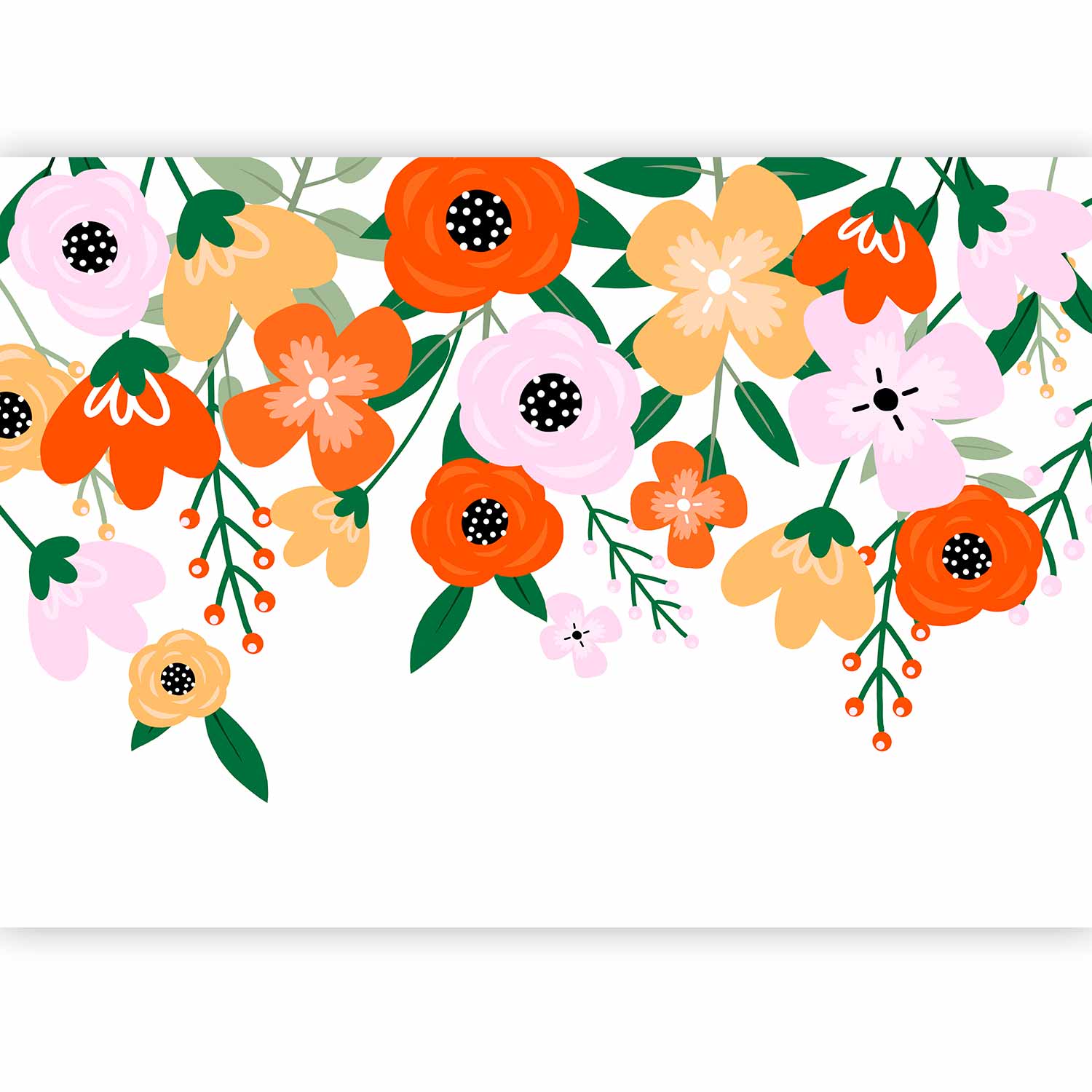 Wall Mural Colorful Bloom - First Variant