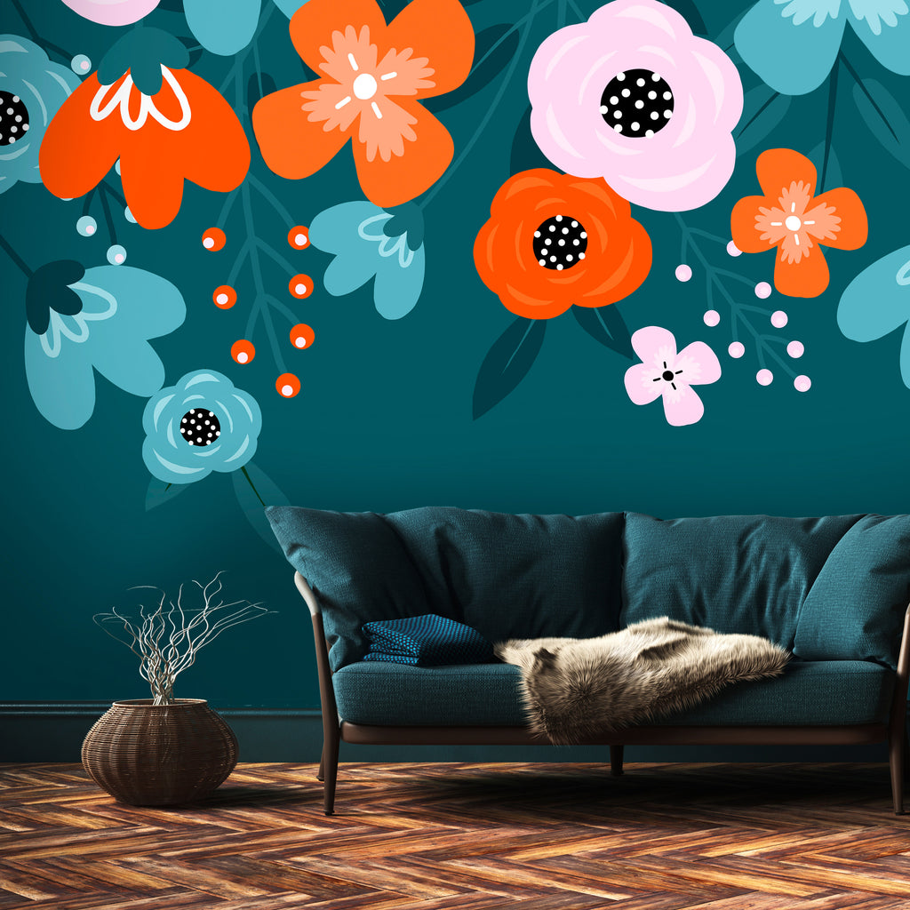 Wall Mural Colorful Bloom - Flowers