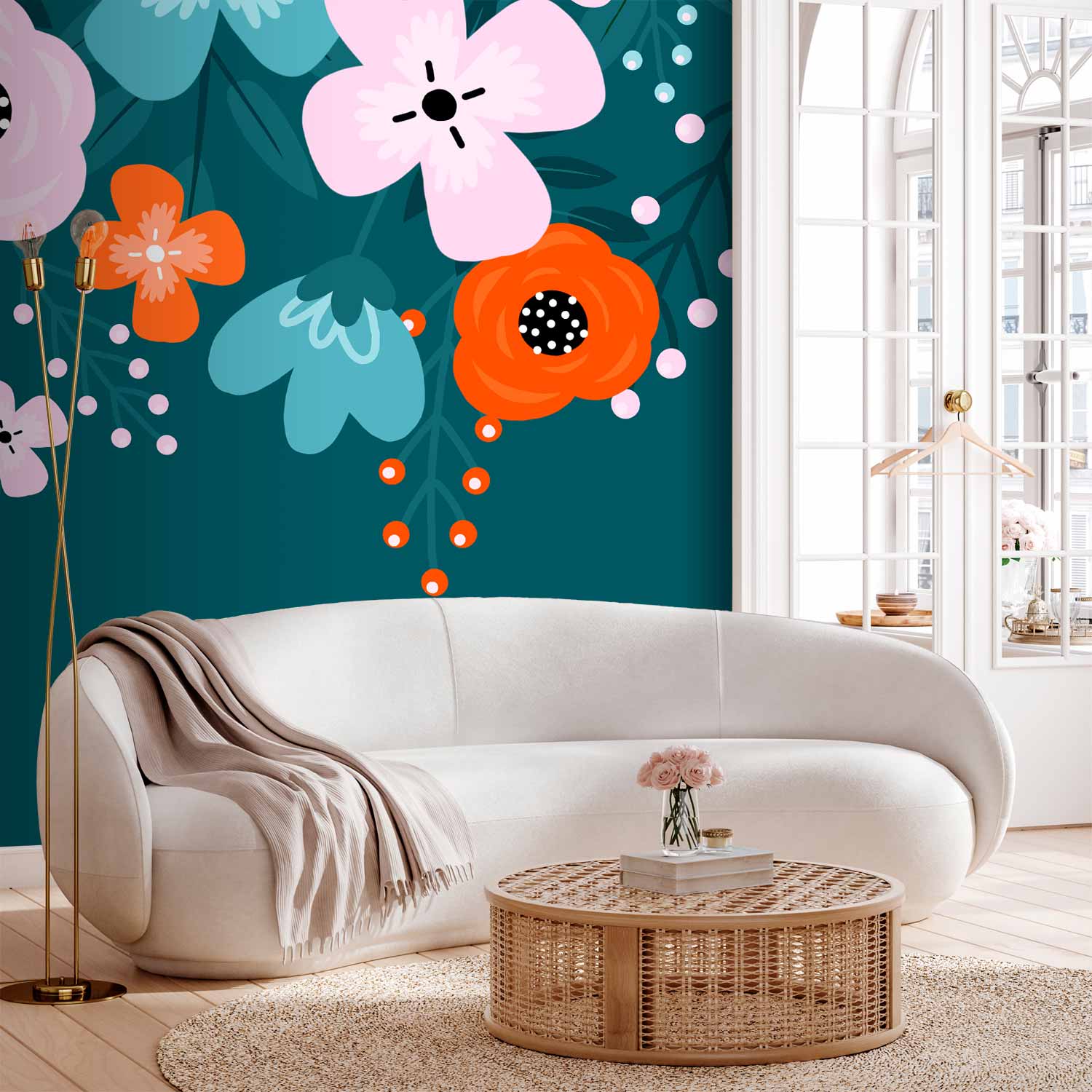 Wall Mural Colorful Bloom - Flowers