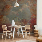 Wandbild – Natur im Herbst – Landschaft mit Herbstbäumen im gemalten Retro-Stil