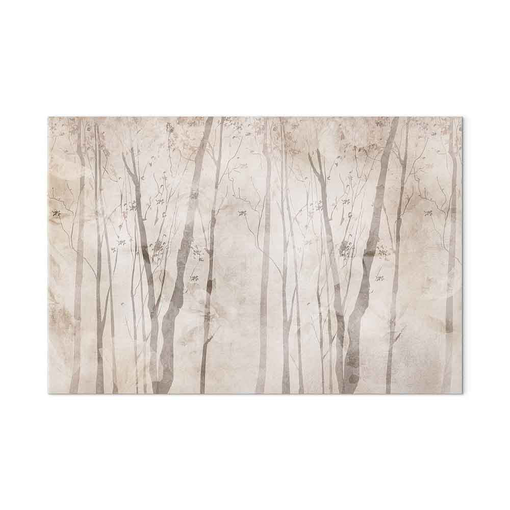 Beige Forest Trees Canvas Print