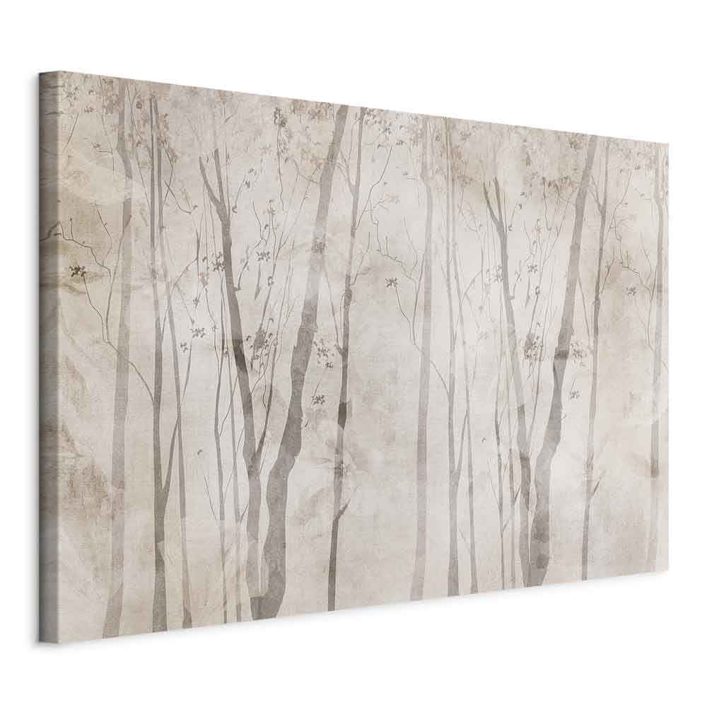 Beige Forest Trees Canvas Print