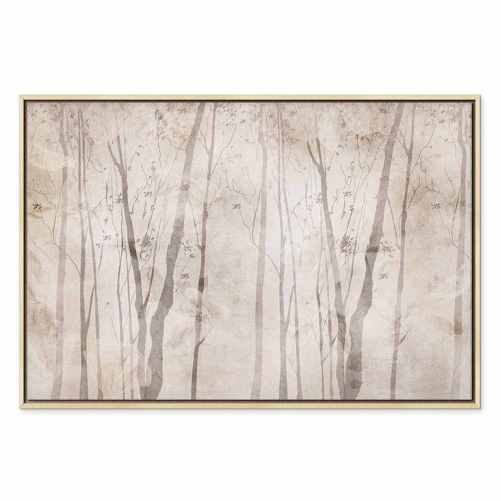 Beige Forest Trees Canvas Print