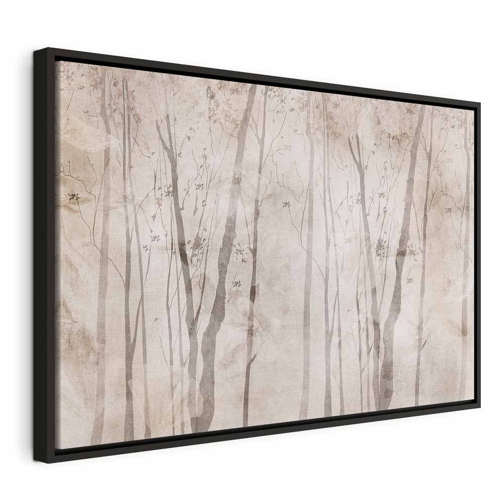 Beige Forest Trees Canvas Print
