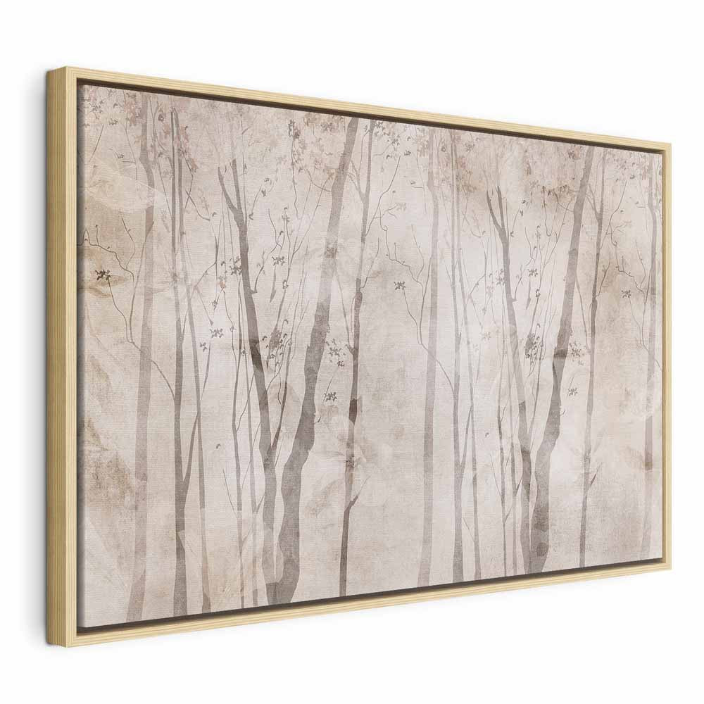 Beige Forest Trees Canvas Print