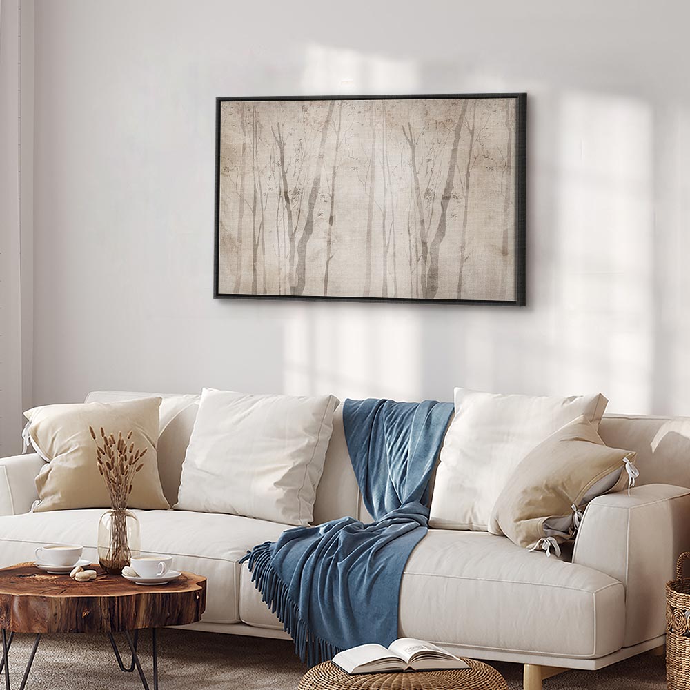 Beige Forest Trees Canvas Print