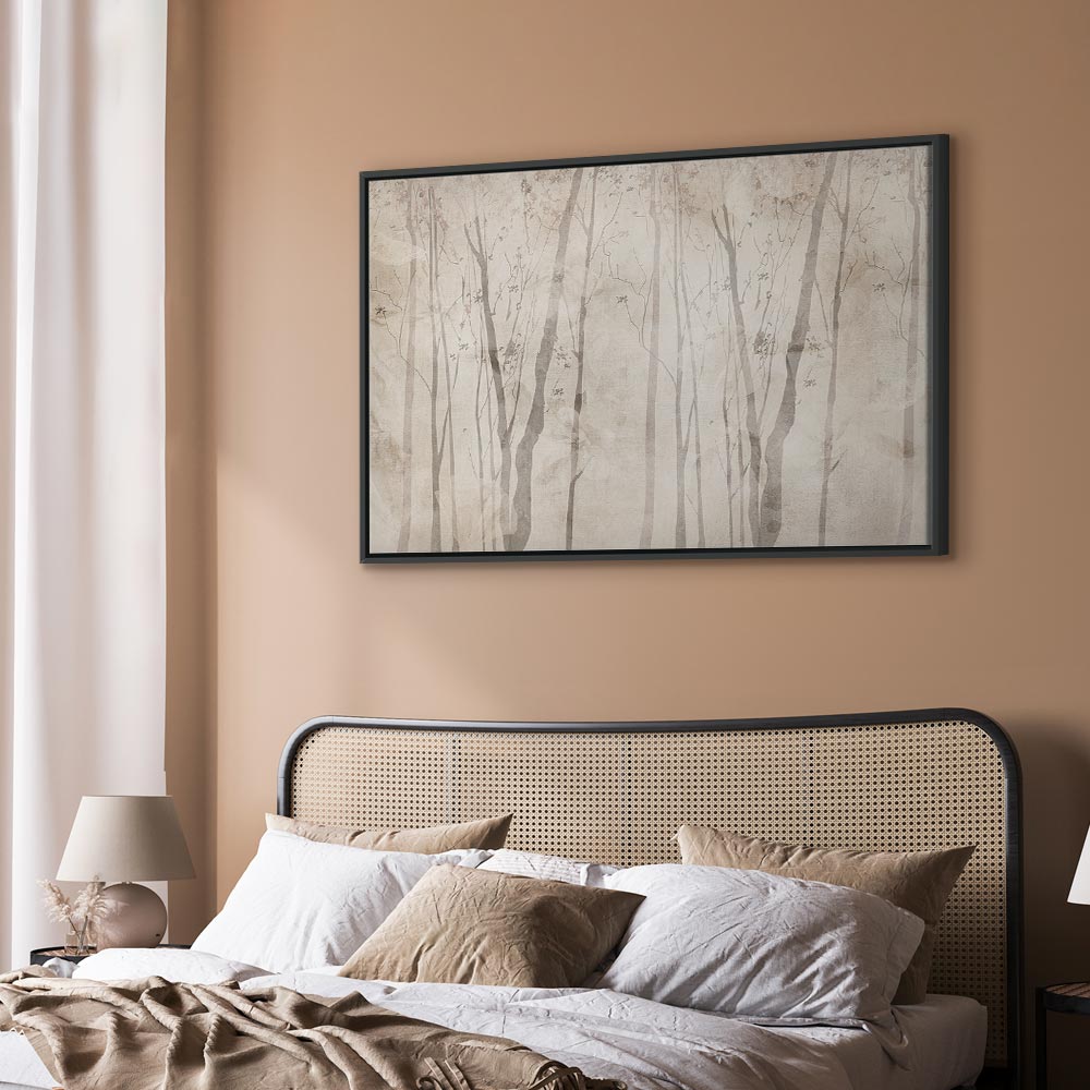 Beige Forest Trees Canvas Print