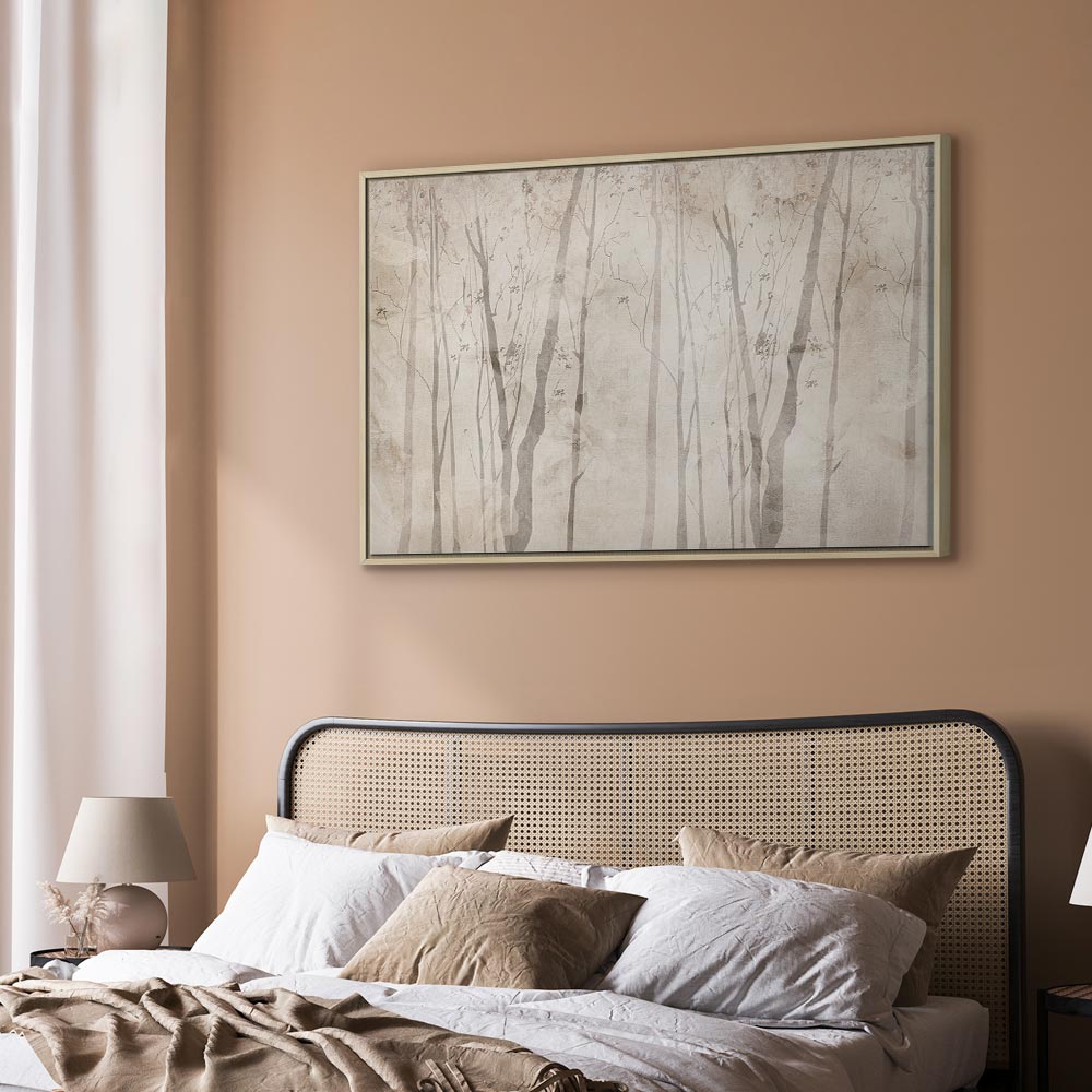 Beige Forest Trees Canvas Print